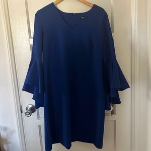 Cobalt Blue knee length dress with flowing bell sleeves - NEW!!!​